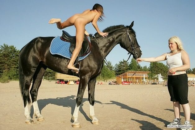 Ride on horseback - Nudists relax beautifully—a sight to behold