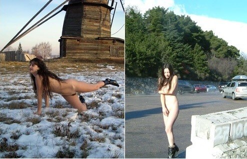 Beautiful Suntan Stretches-Winter Sport pics - The first step toward home nudism