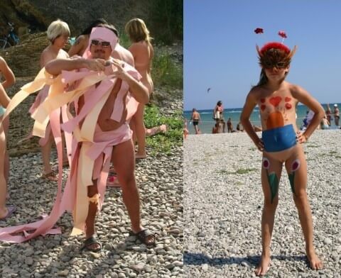 Natural Mud Camouflaging pics - Leaving the house while naked