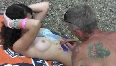 Body Art Nudist Beach 1 Full HD video - Peace and tranquility are goals for those who choose nudism and naturism