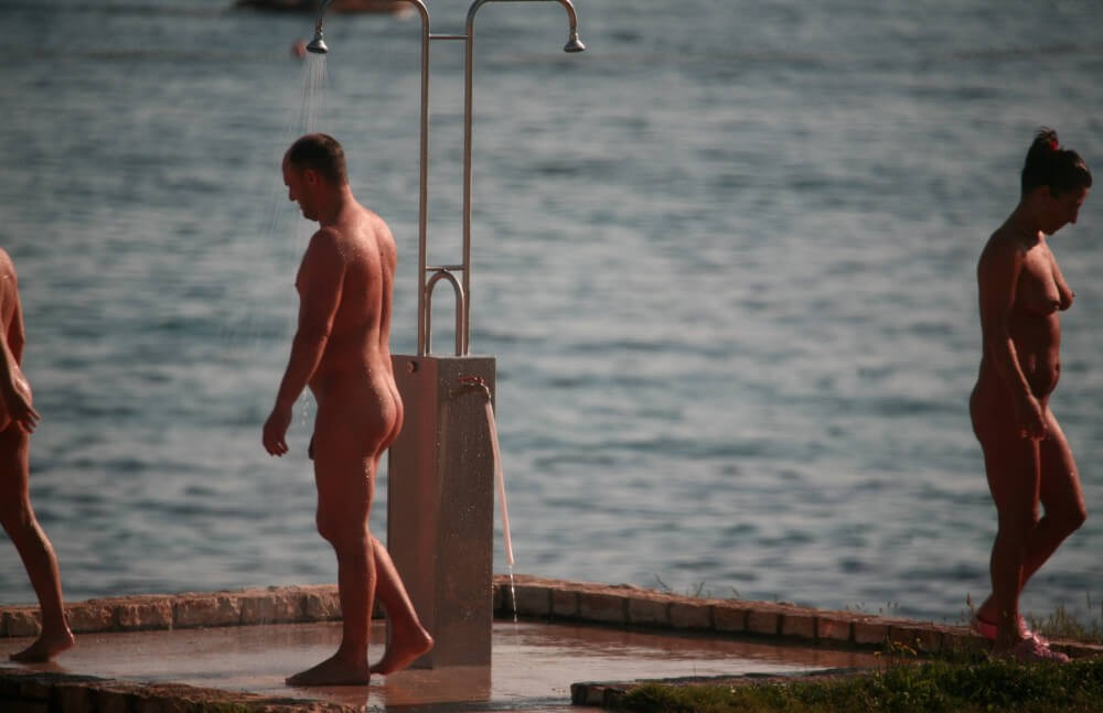 Naturist Shower at Dusk pics - Nothing kept the clothes on my body